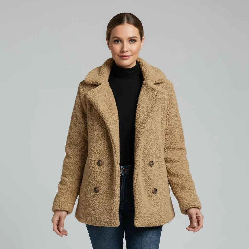 Women's Double-Breasted Jacket Khaki