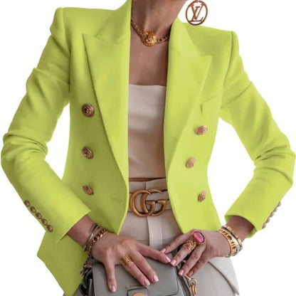 Women's Polyester Blazer Tailored Fit White Winter Blue Green