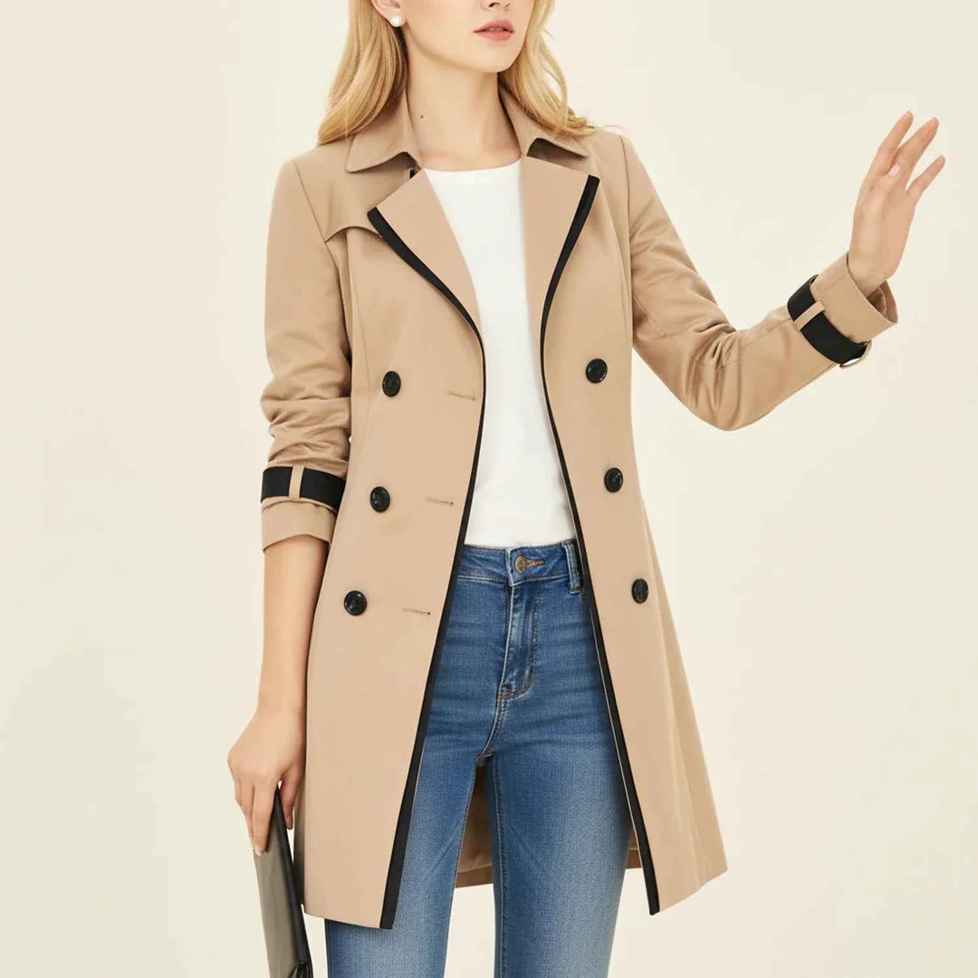 Women's Double-Breasted Trench Coat Khaki