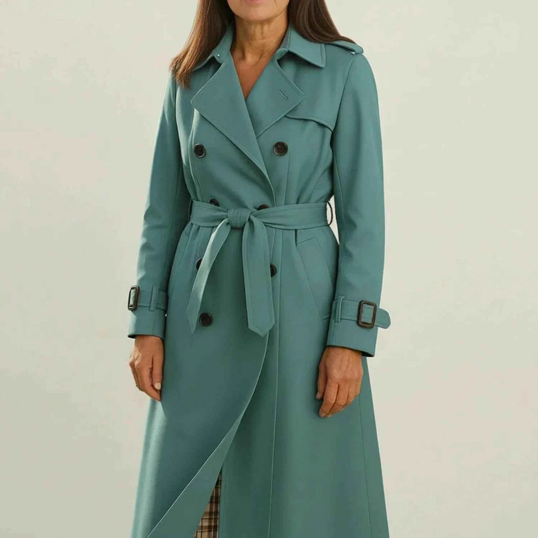 Women's Double-Breasted Trench Coat Green