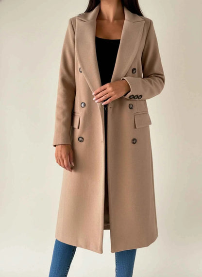 Women's Polyester Coat Black Winter Camel Camel