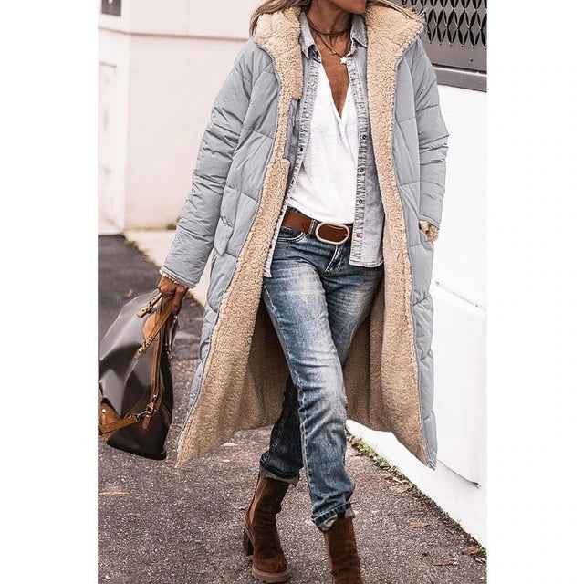 Women's Double-Sided Parka Jacket Gray