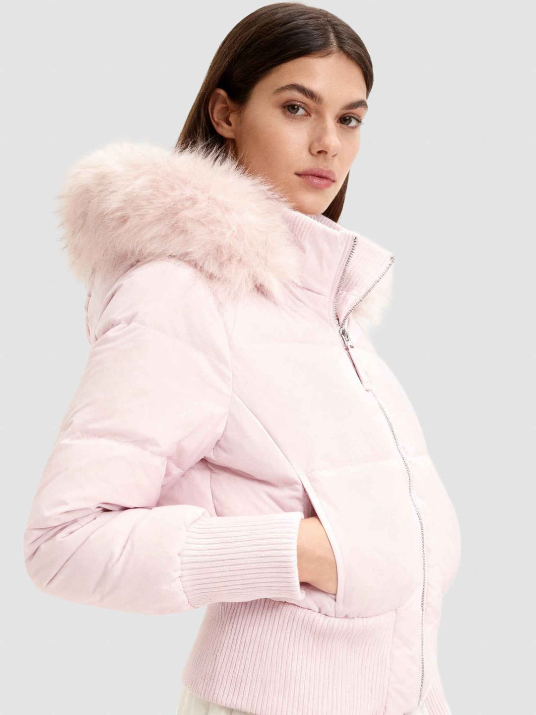 Women's Down-Filled Winter Puffer Jacket Pink