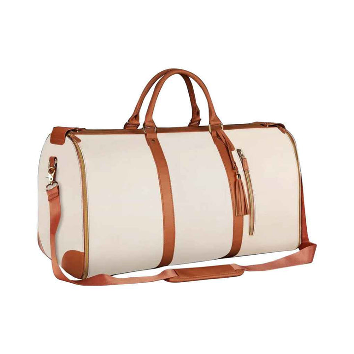 Women's Classic Zipper Duffle Bag for Travel Cream