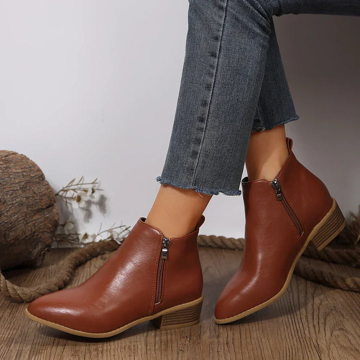 Women's Stylish All-Day Comfort Ankle Boots Brown