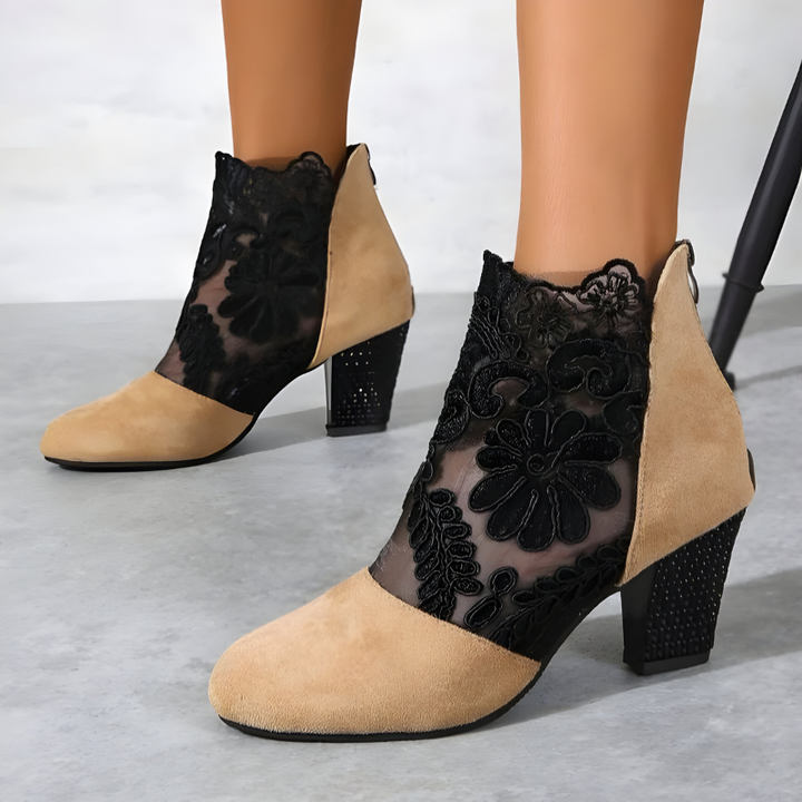 Women's Stylish Ankle Strap High Heels Beige