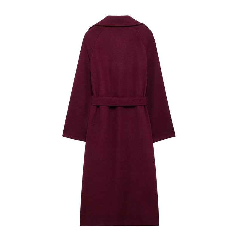 Women's Elegant Burgundy Coat