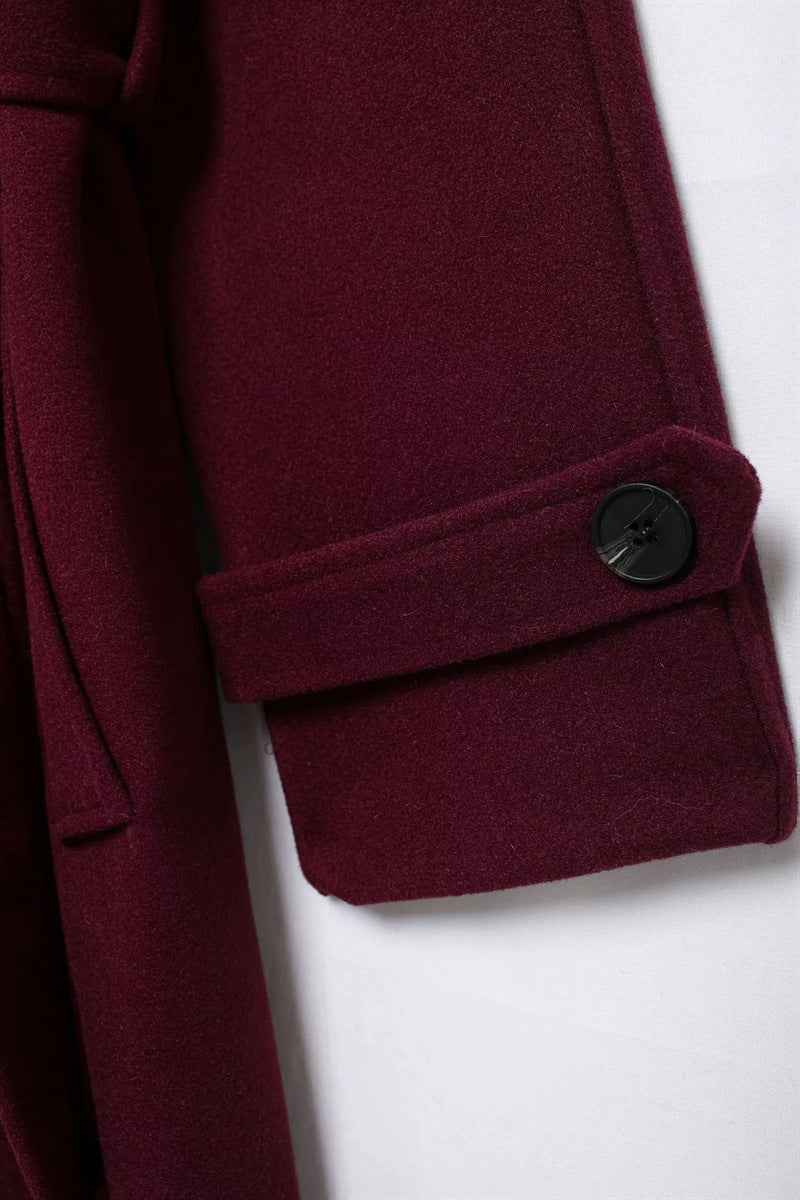 Women's Elegant Burgundy Coat