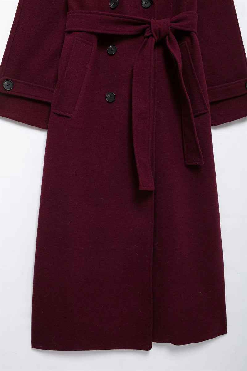 Women's Elegant Burgundy Coat