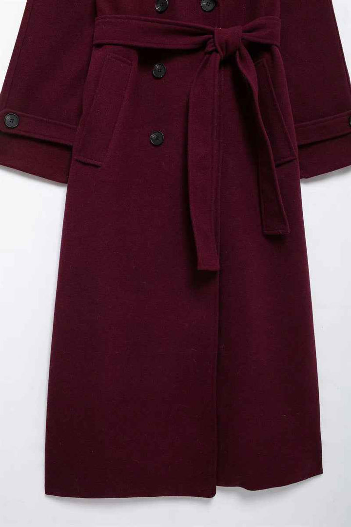 Women's Elegant Burgundy Coat