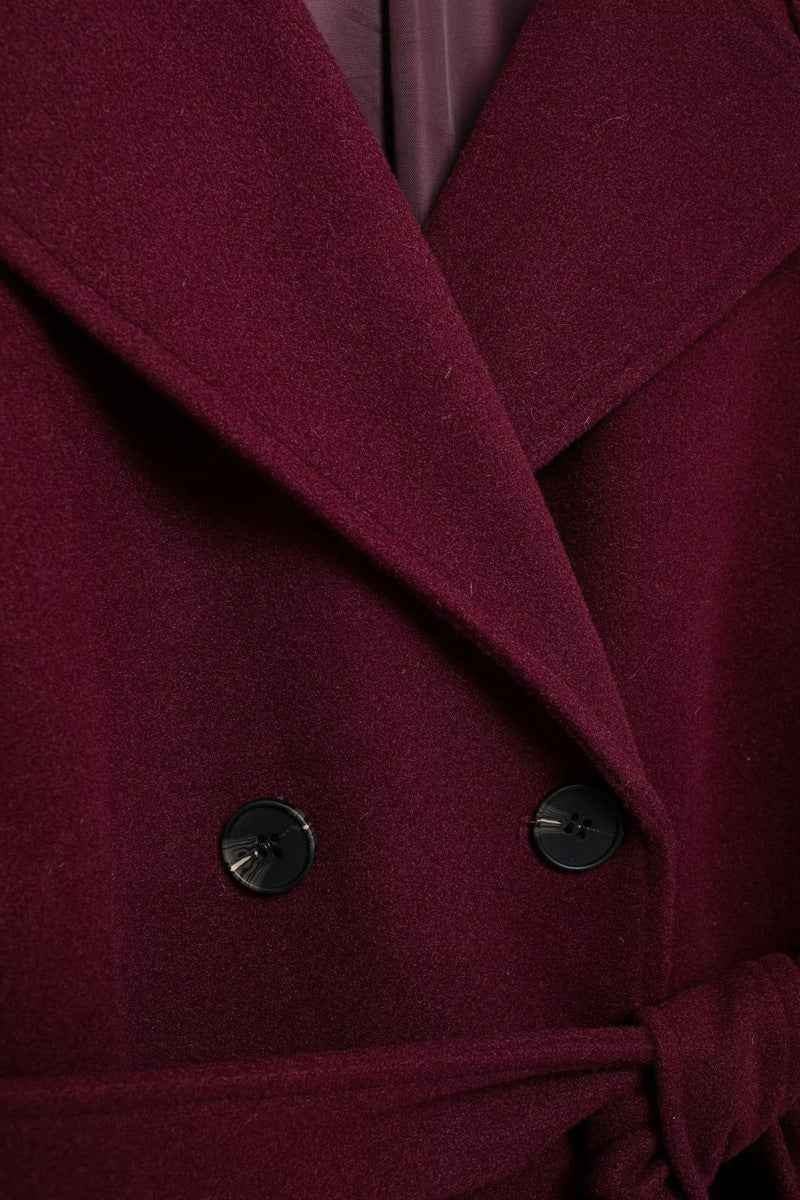 Women's Elegant Burgundy Coat