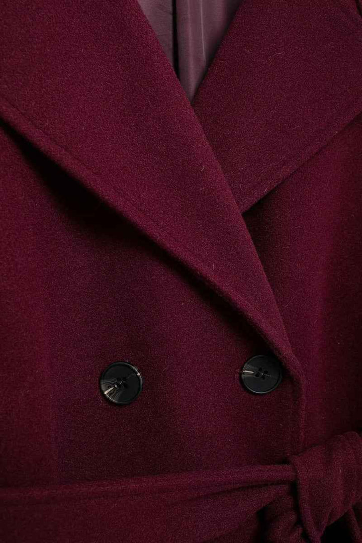 Women's Elegant Burgundy Coat