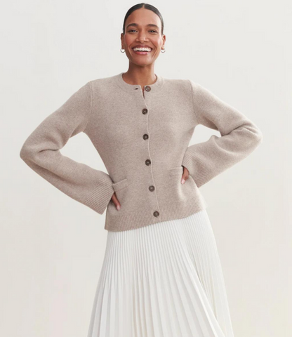 Women's Cardigan White/ Beige Winter Taupe/ Grey Taupe Grey