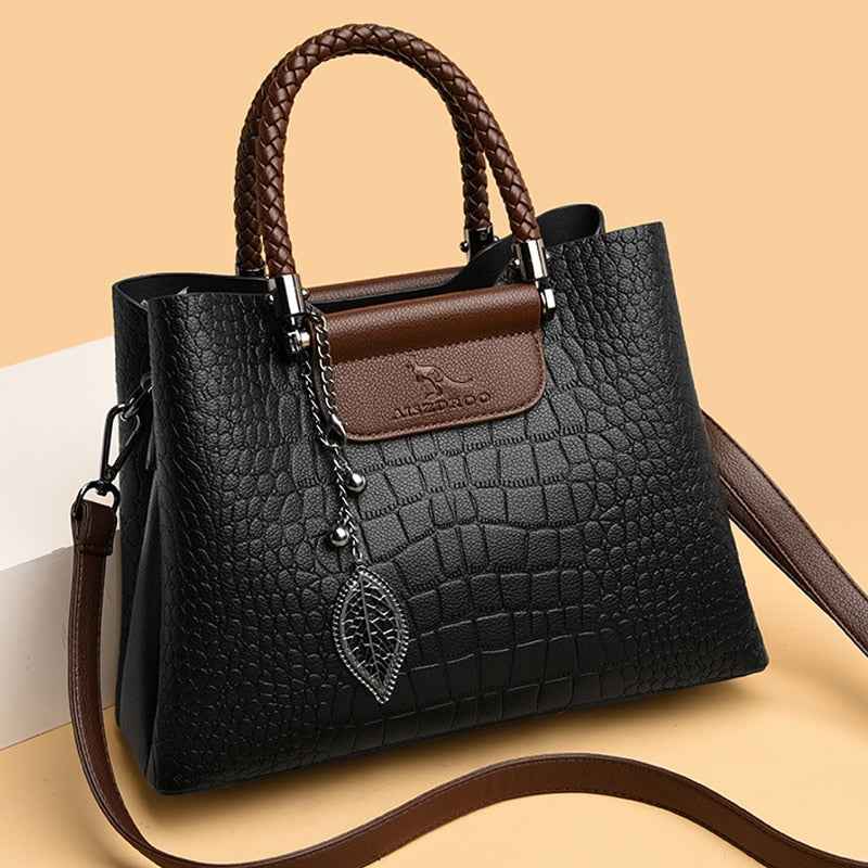 Women's Elegant Designer Handbag | Stylish Work Tote Black