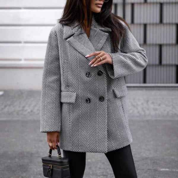 Women's Elegant Oversized Blazer Jacket Grey