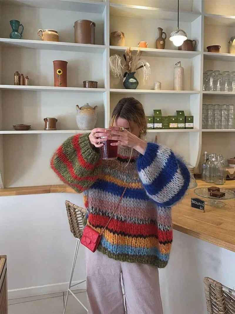 Women's Elegant Striped Sweater