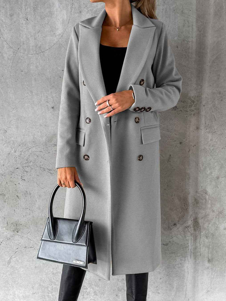 Women's Elegant Wool Coat Light Grey
