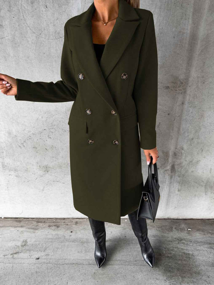 Women's Elegant Wool Coat Olive Green