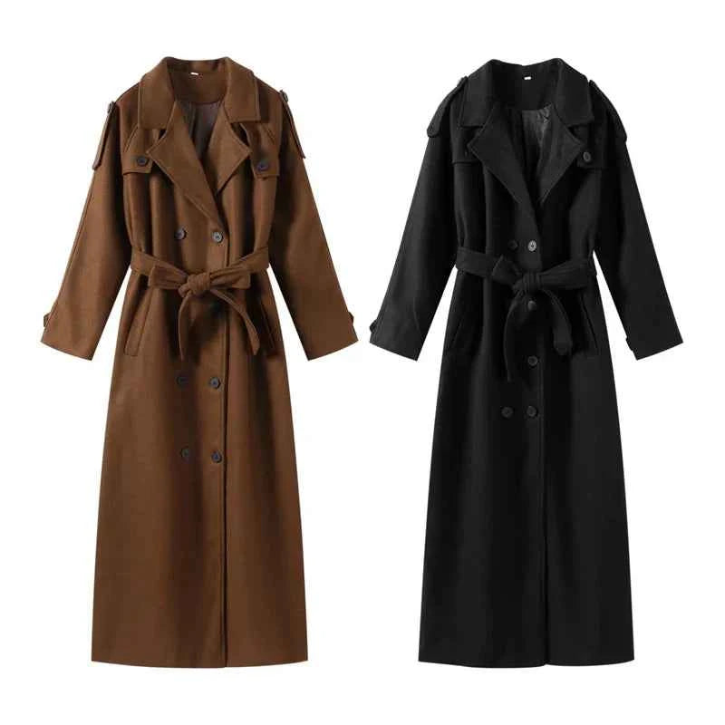 Women's Elegant Wool Coat for Autumn & Winter