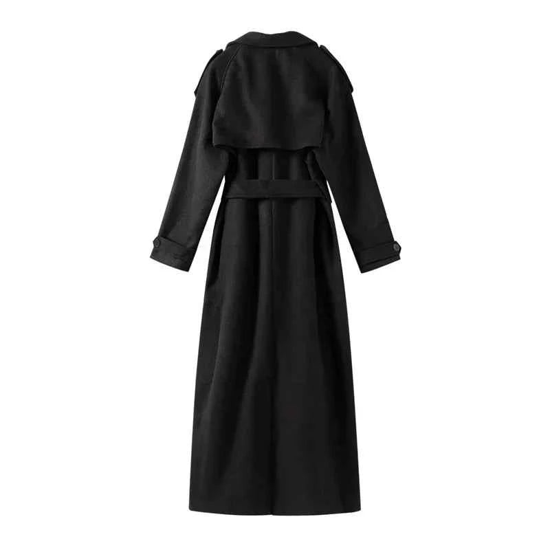 Women's Elegant Wool Coat for Autumn & Winter