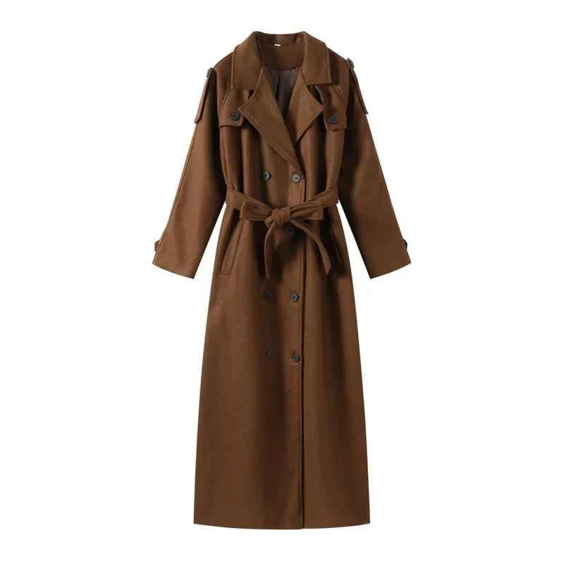 Women's Elegant Wool Coat for Autumn & Winter