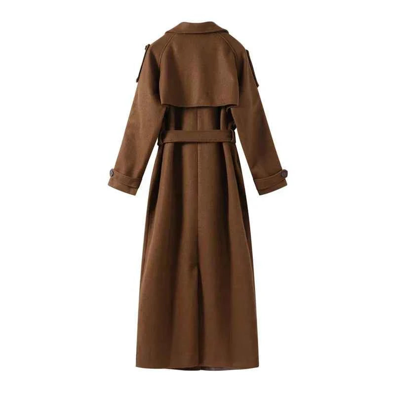 Women's Elegant Wool Coat for Autumn & Winter