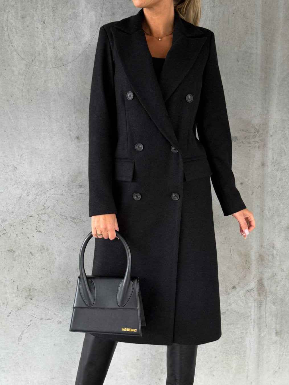 Women's Elegant Wool Coat Black