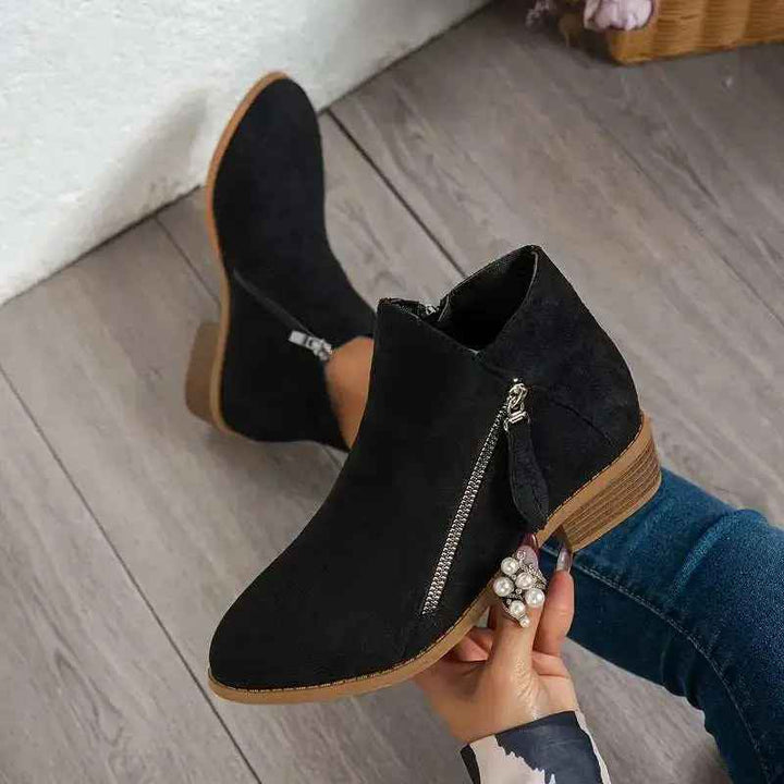 Women's Ergonomic Ankle Boots – Stylish Comfort and Support Black