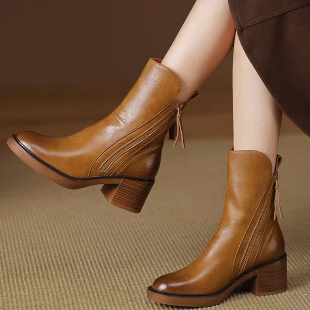 Women's Stylish Mid-Calf Fashion Boots Brown