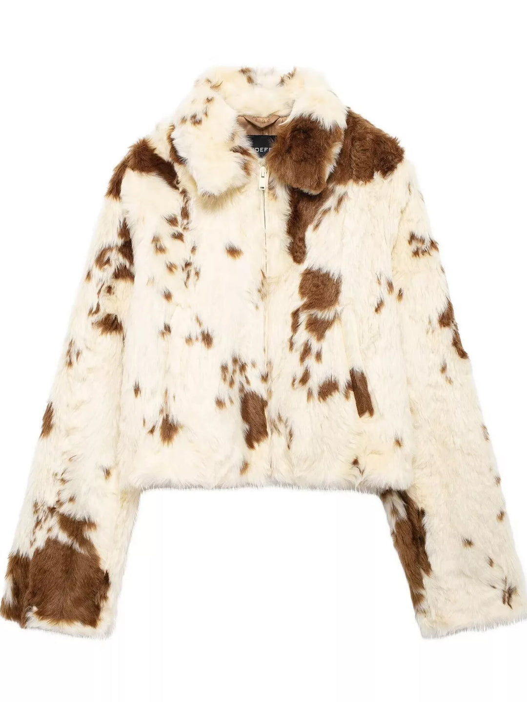 Women's Faux-Fur Cropped Zip-Up Jacket - Stylish & Cozy Outerwear