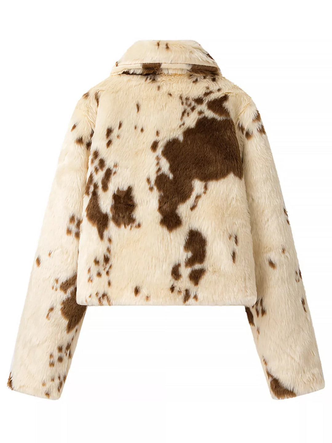 Women's Faux-Fur Cropped Zip-Up Jacket - Stylish & Cozy Outerwear