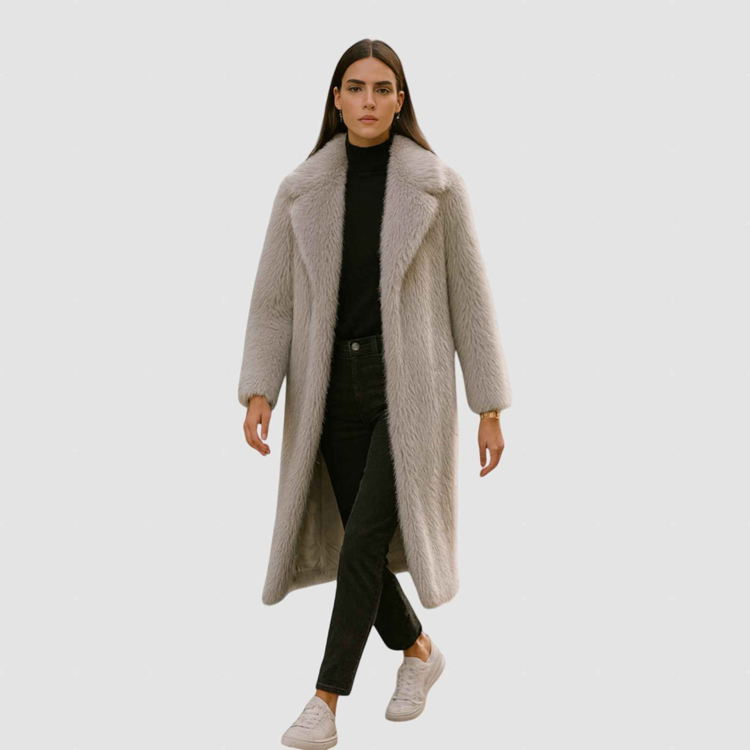 Women's Faux Fur Long Winter Coat - Stylish & Warm Outerwear
