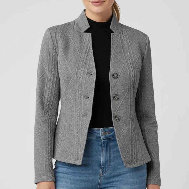 Women's Fitted Blazer Jacket Gray
