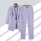 Women's Faux Leather Blazer Winter Essential Outerwear Collection Purple