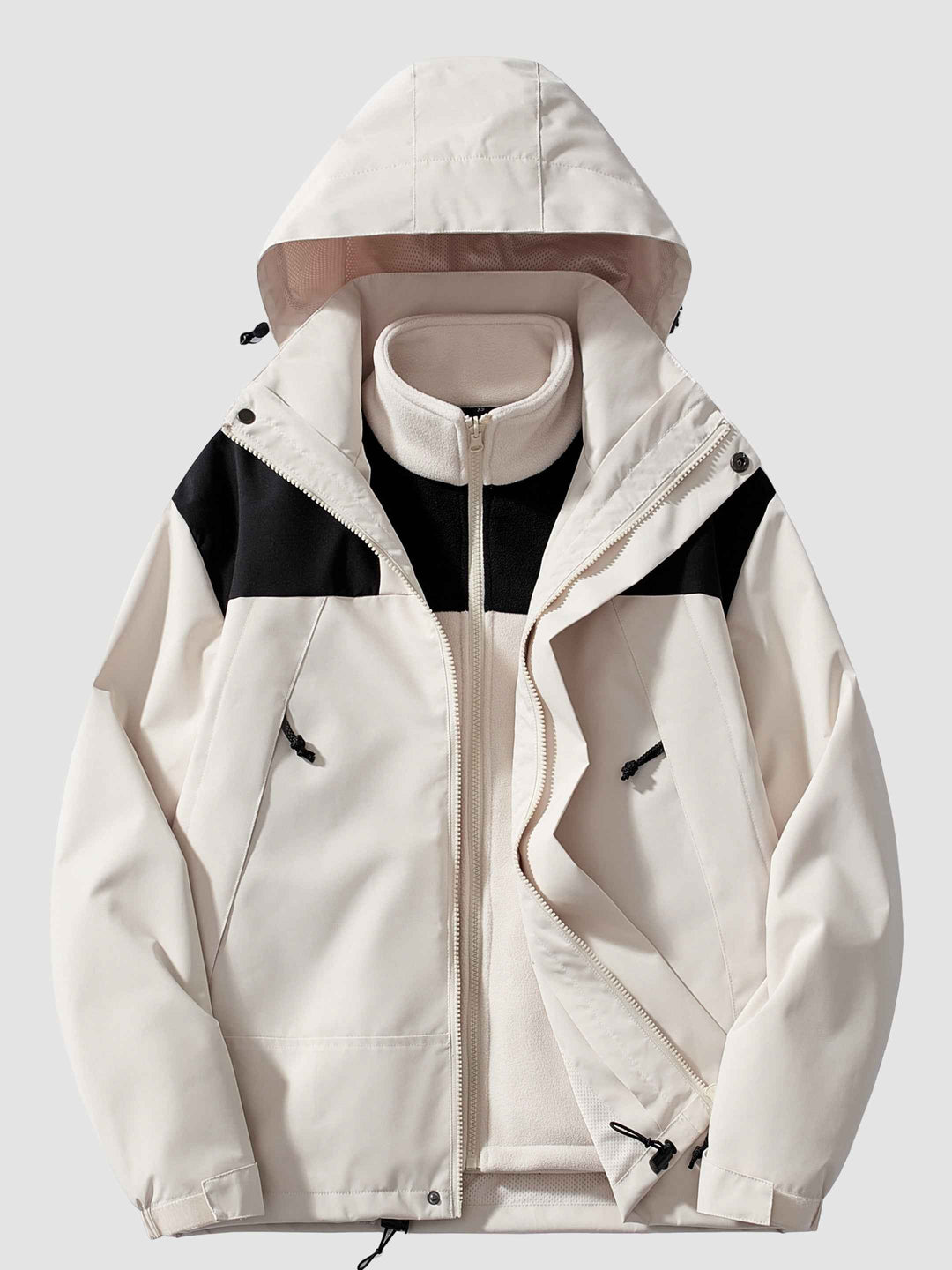 Women's Fleece-Lined Softshell Jacket for Winter Warmth Ivory White