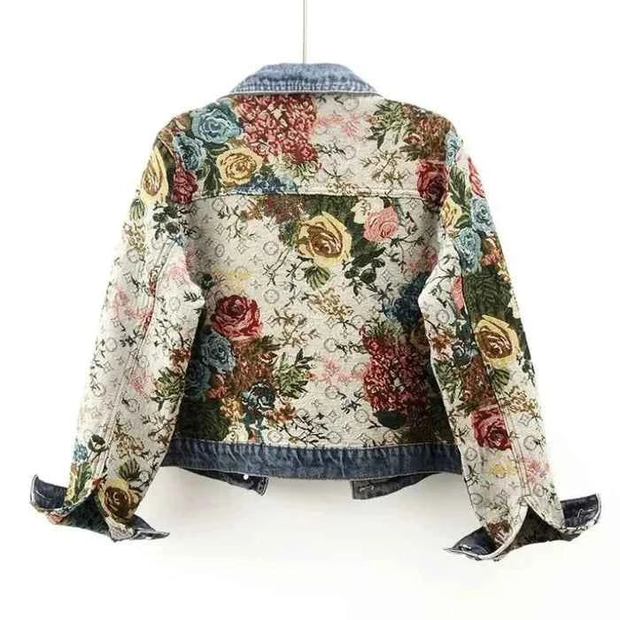 Women's Floral Denim Jacket