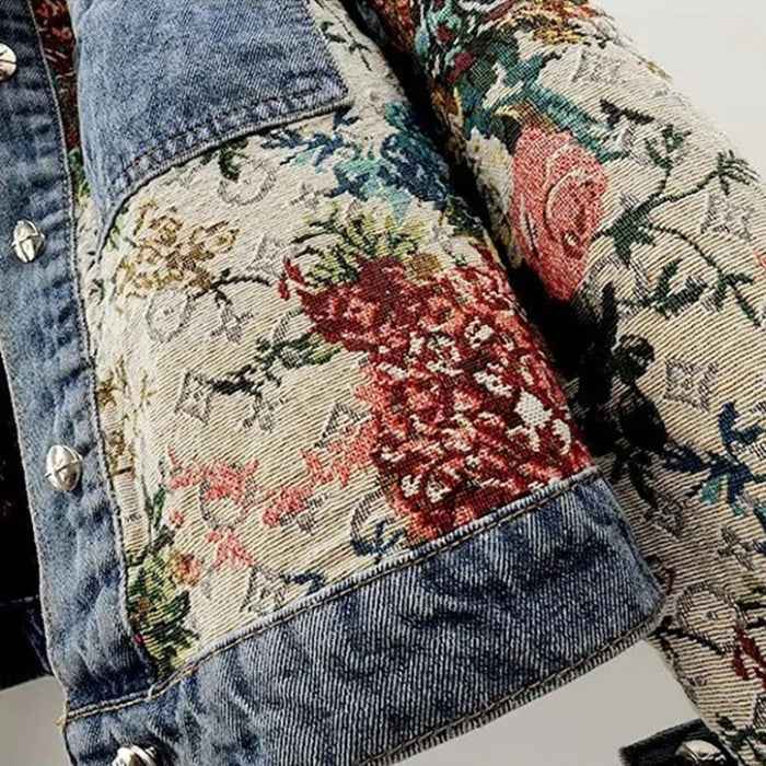 Women's Floral Denim Jacket