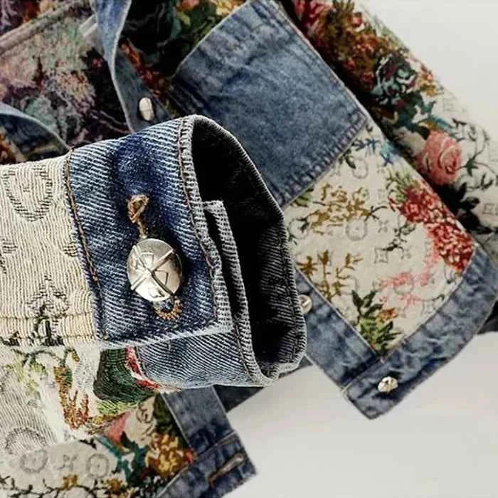 Women's Floral Denim Jacket