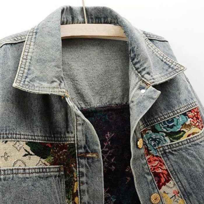 Women's Floral Denim Jacket