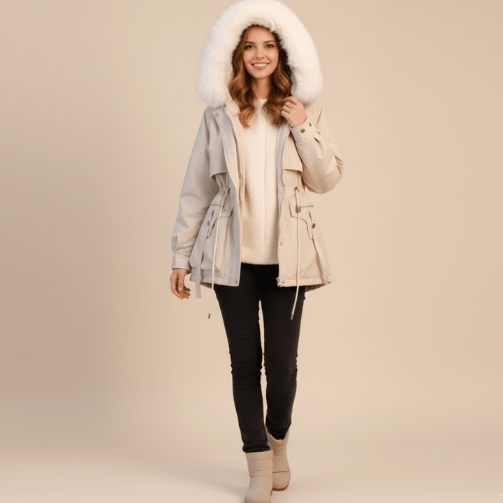 Women's Fur Hooded Parka Jacket | Warm Winter Outerwear