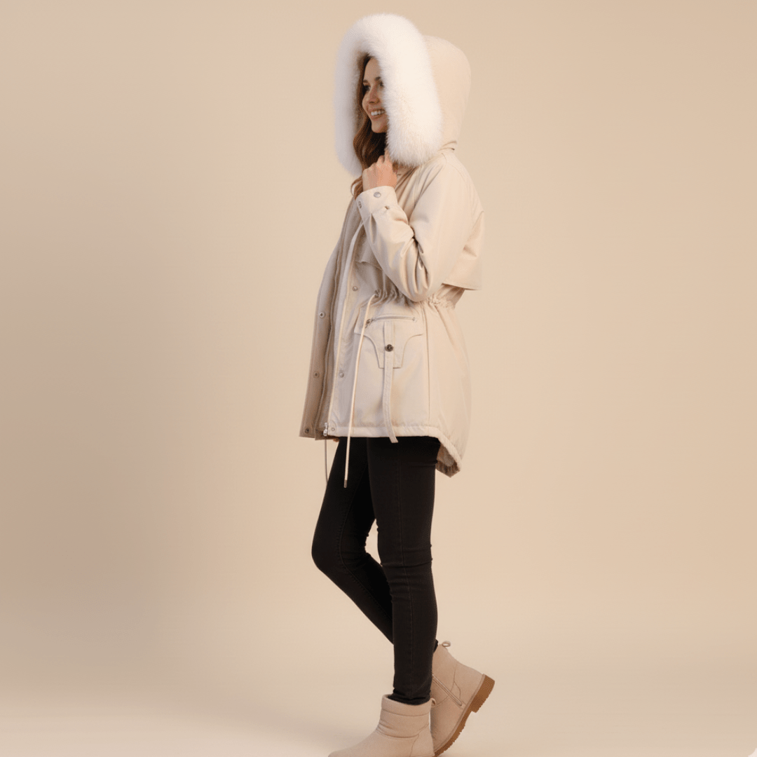 Women's Fur Hooded Parka Jacket | Warm Winter Outerwear