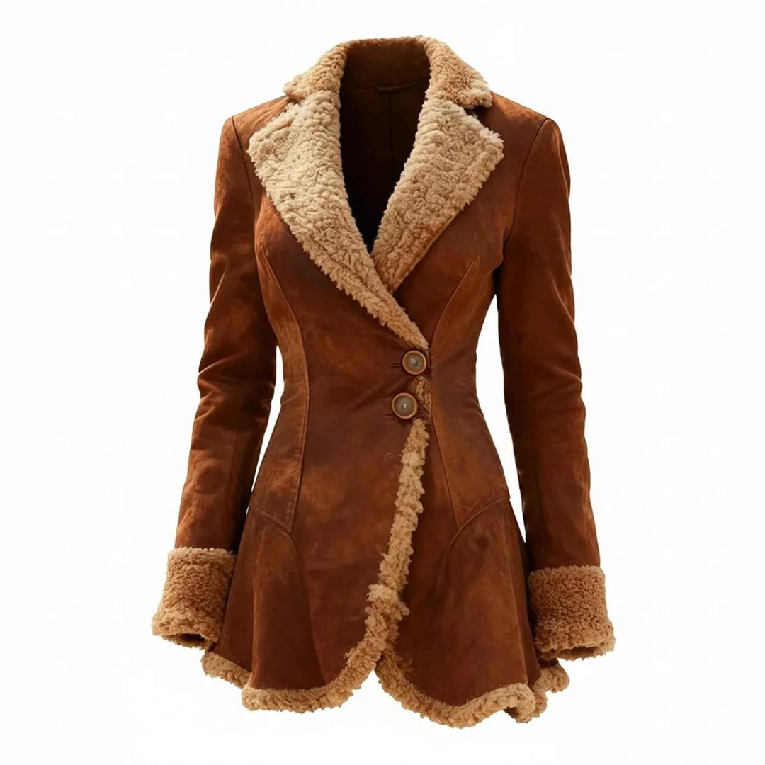 Women's Fur-Trim Winter Coat Brown