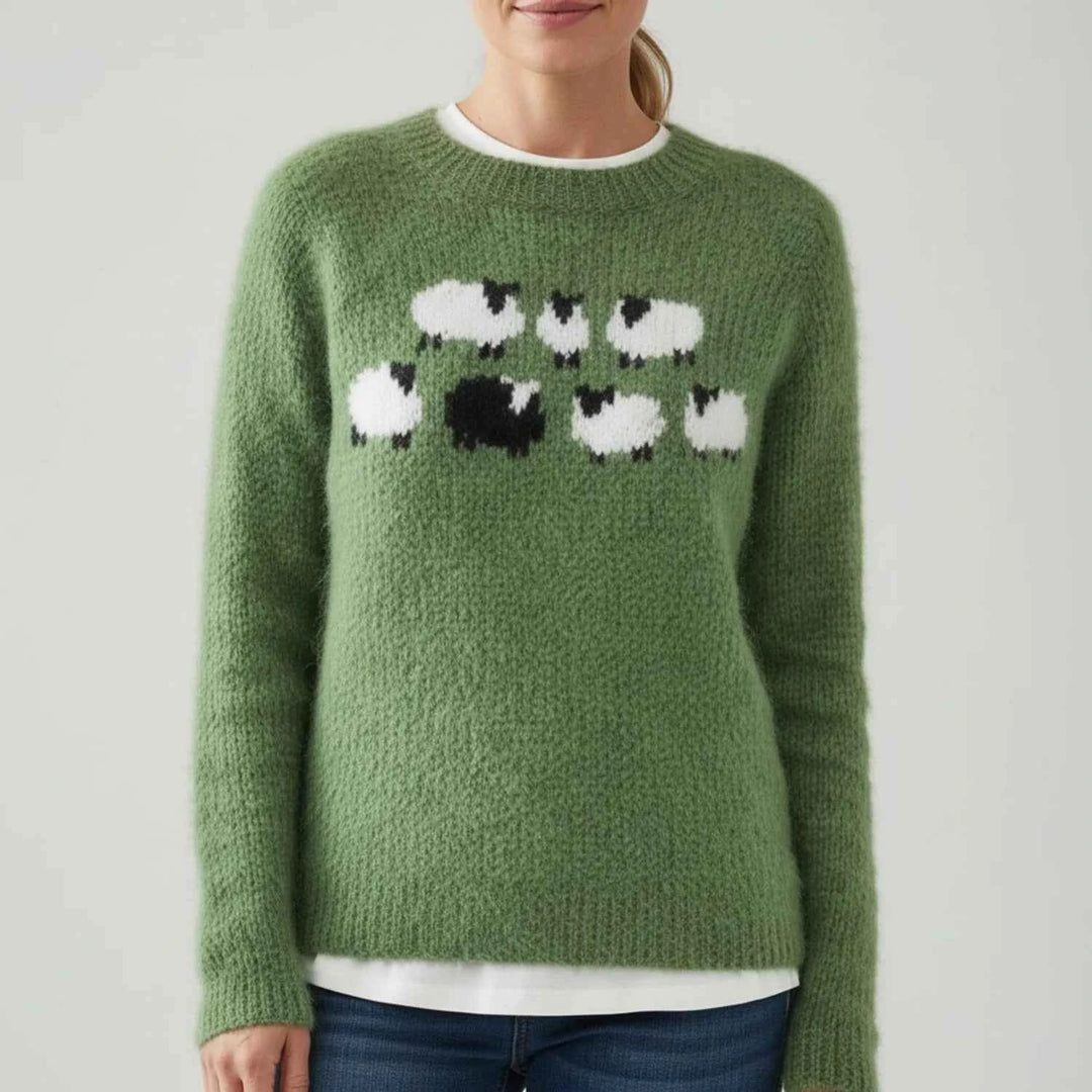 Women's Graphic Black Sheep Pullover Sweater