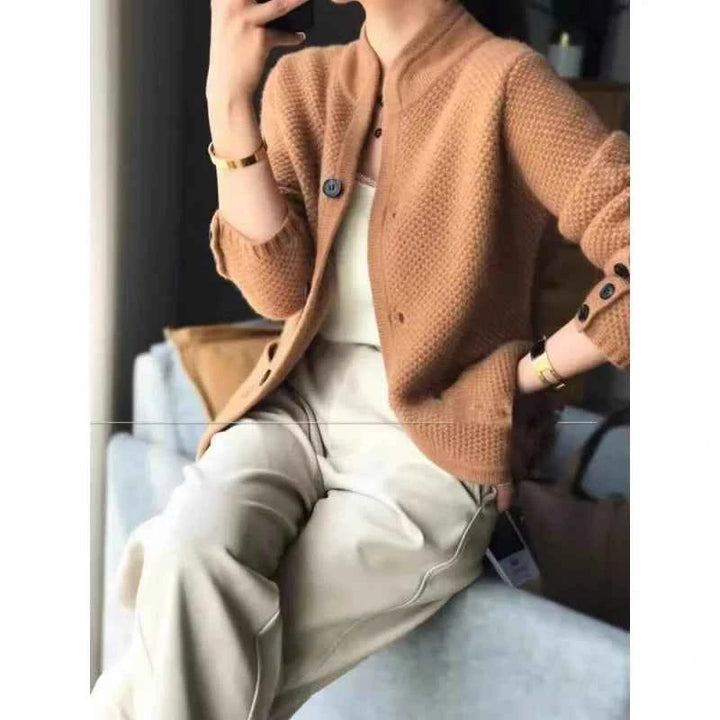 Women's Half-Neck Cardigan - Elara Style