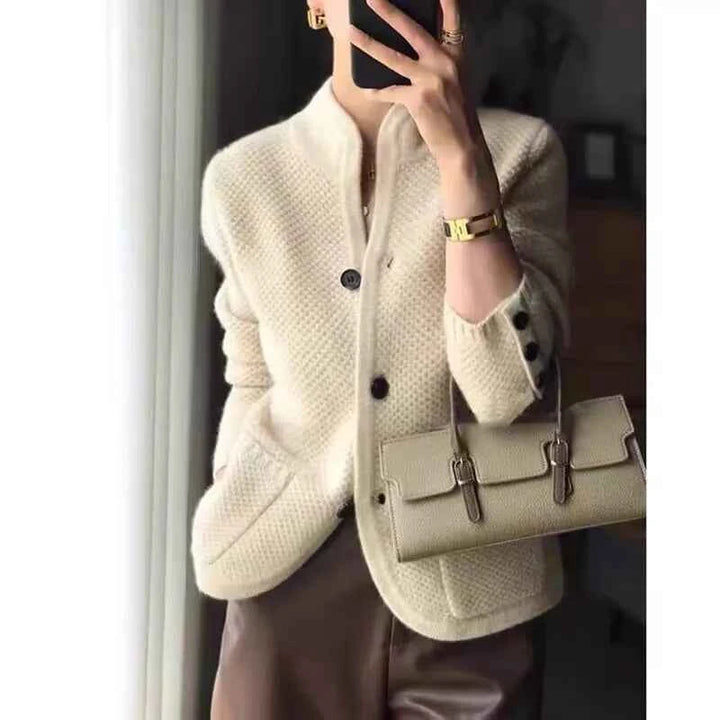 Women's Half-Neck Cardigan - Elara Style