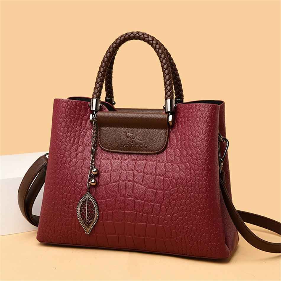 Women's Elegant Designer Handbag | Stylish Work Tote Red