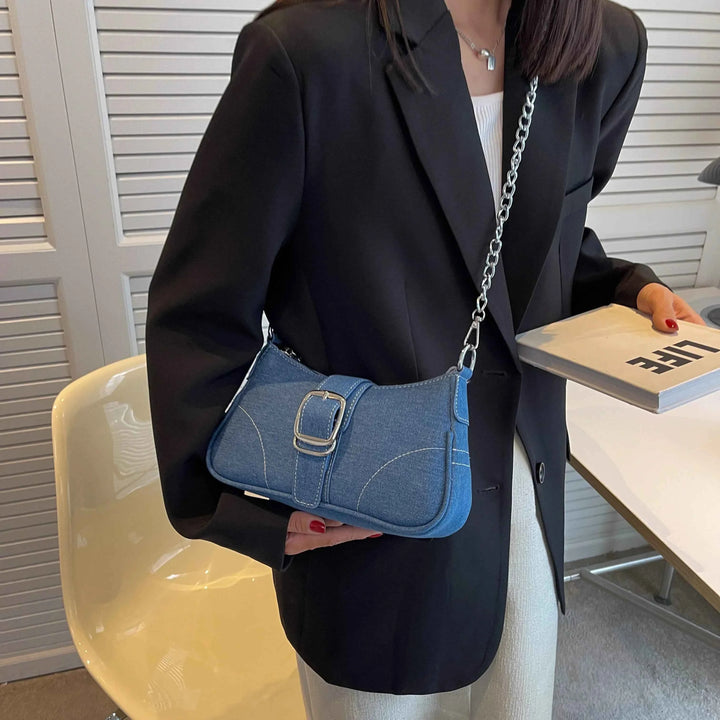 Women's Crossbody Handbag with Front Buckle