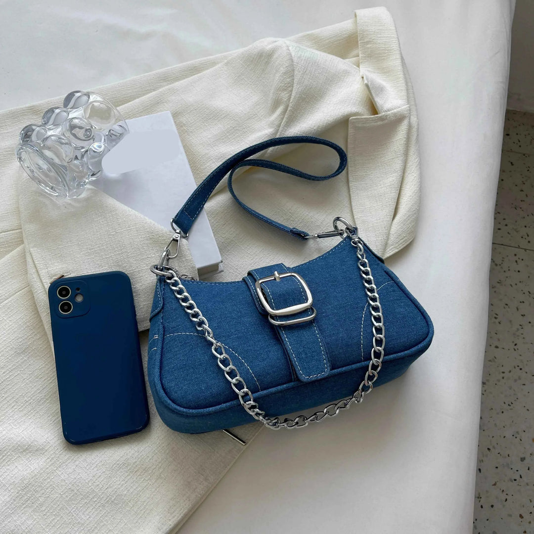 Women's Crossbody Handbag with Front Buckle