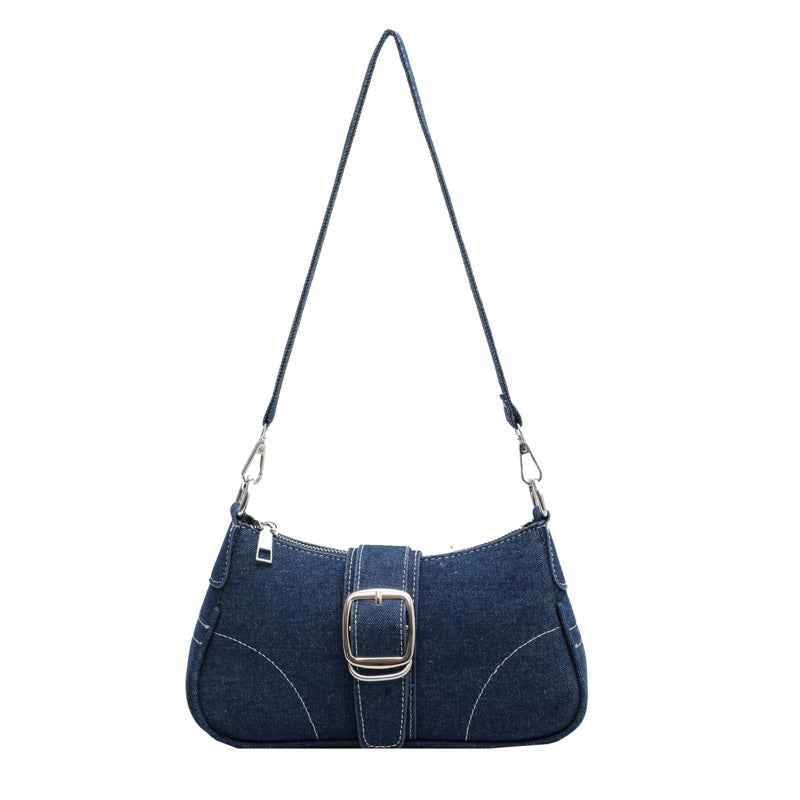 Women's Crossbody Handbag with Front Buckle Deep Blue
