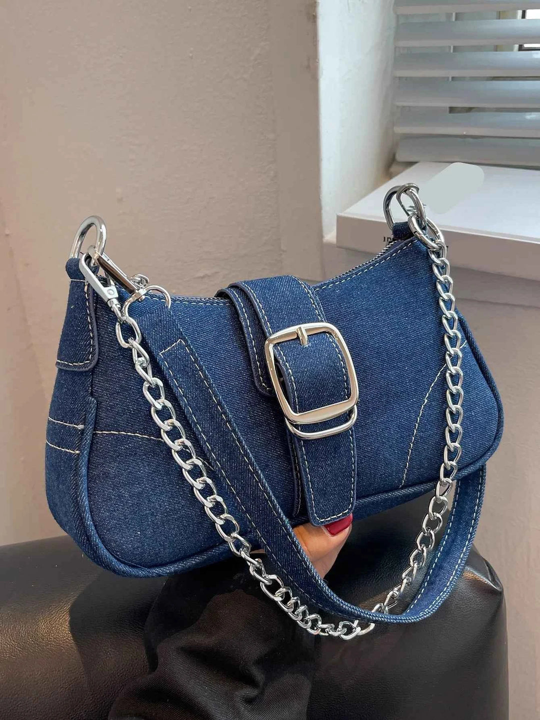 Women's Crossbody Handbag with Front Buckle